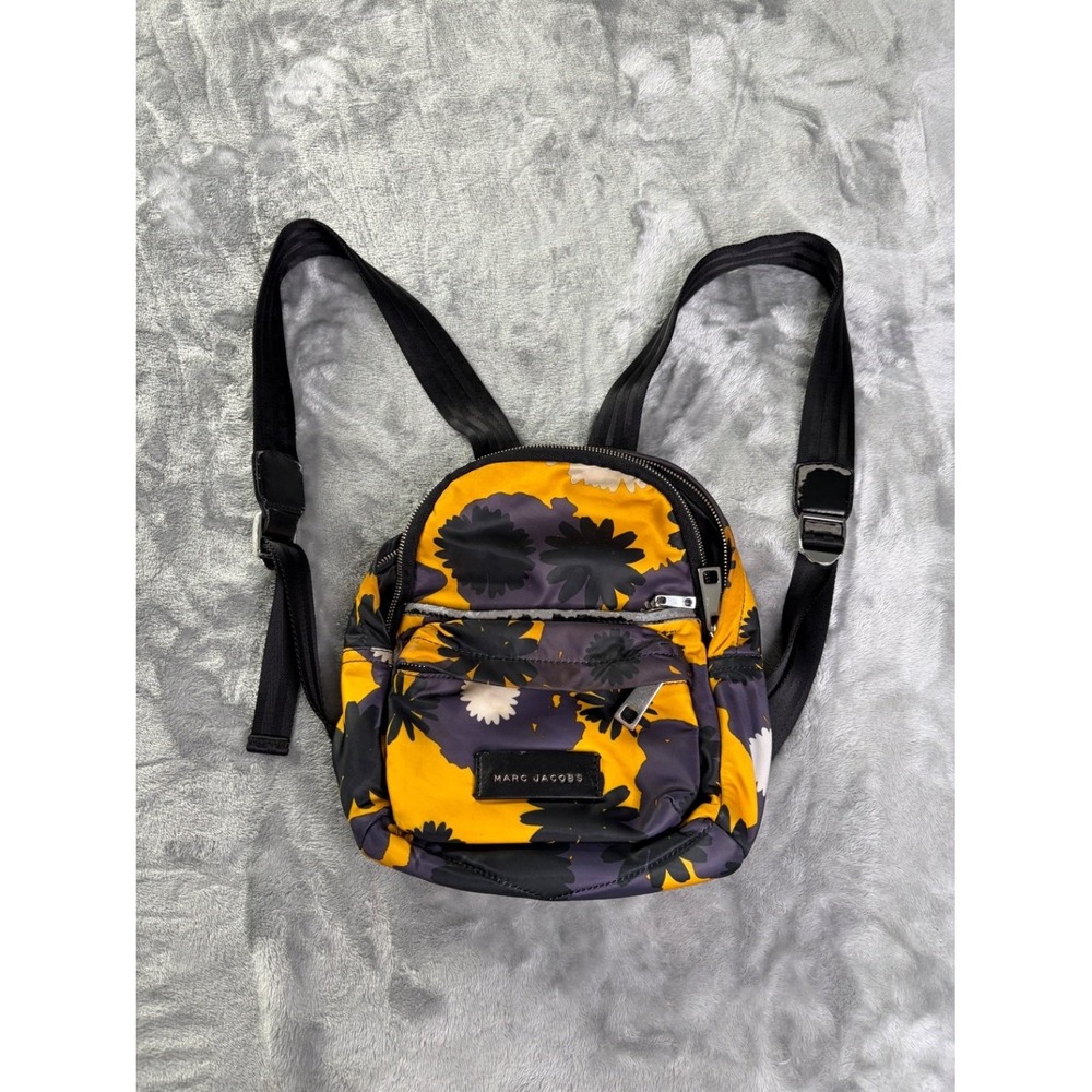Marc Jacobs Biker Floral Mini Backpack Yellow Womens